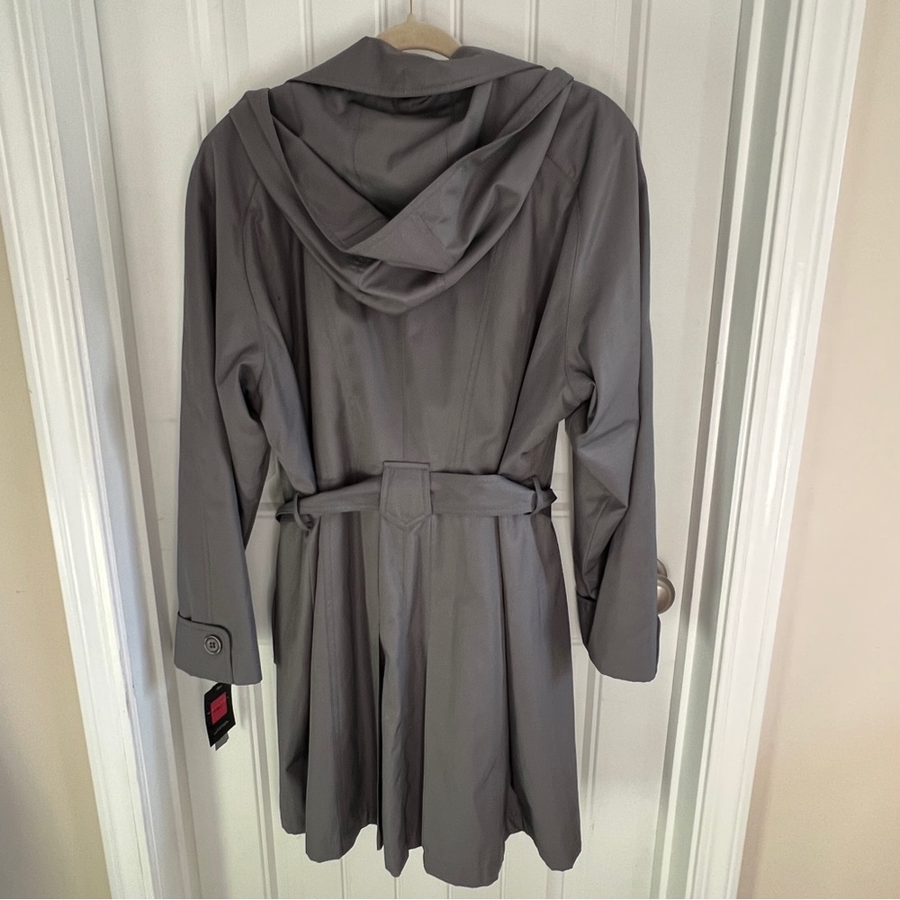 NWT Gallery Woman hooded gray trench coat - Picture 7 of 15